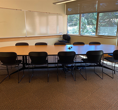 Conference room with chairs around table