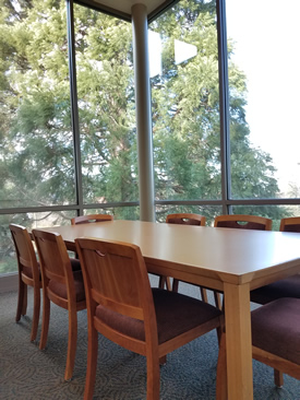 study room with view of trees